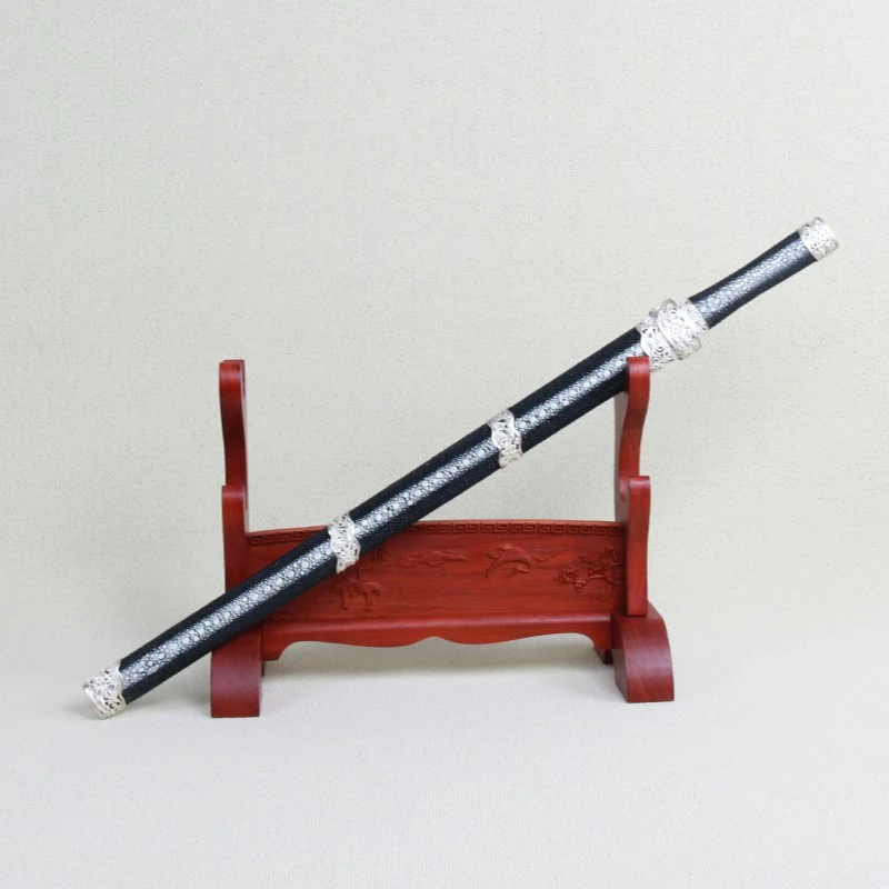 【陈师傅直播 高工青萍鱼皮 龙泉沈广隆宝剑 传统宝剑 未开刃