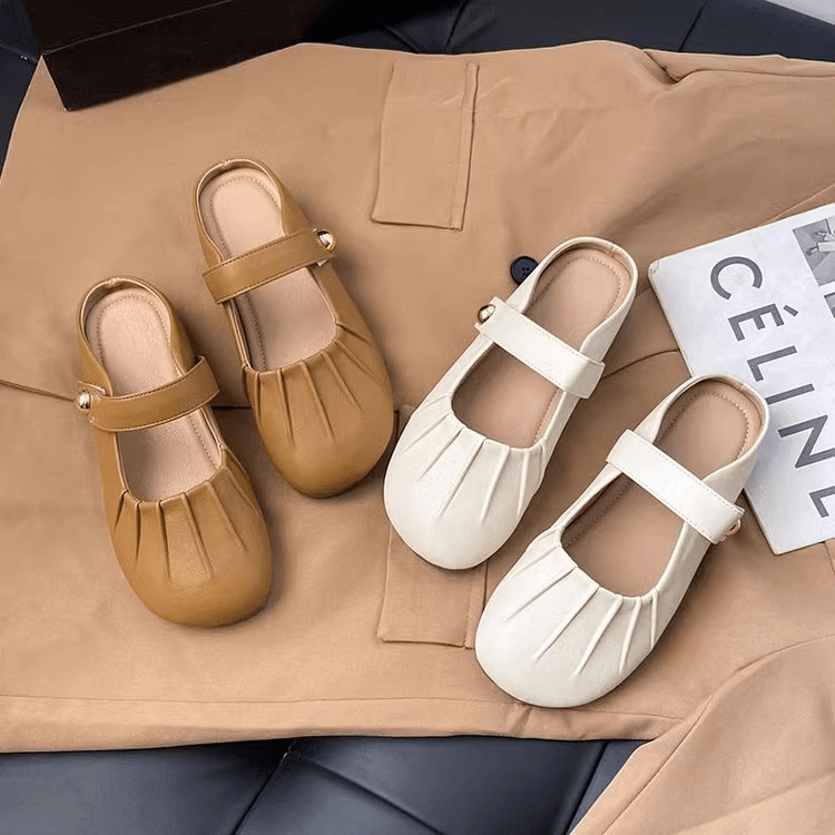 法式包头半拖鞋平底凉拖鞋女夏季外穿温柔配裙子玛丽珍网红凉拖鞋