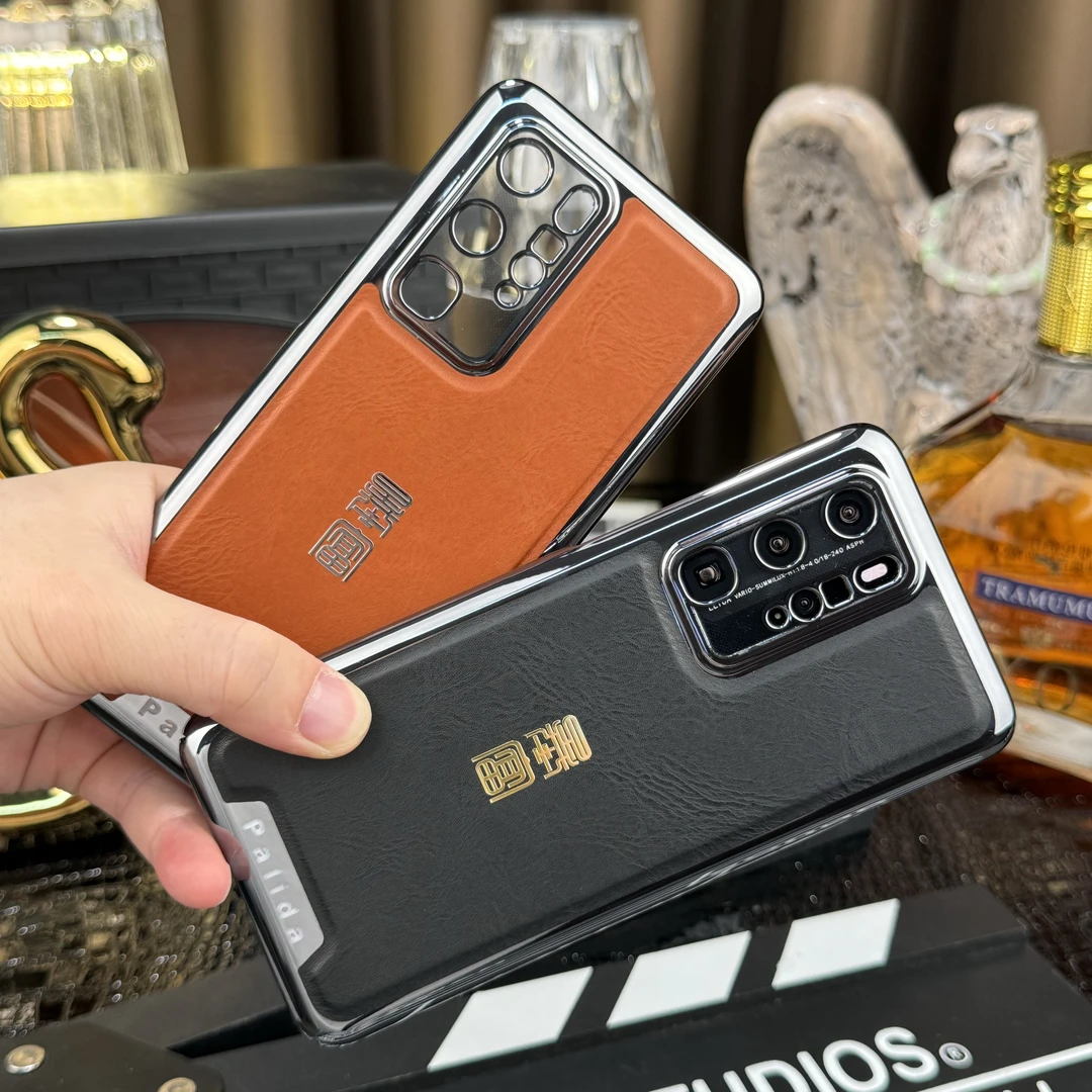 适用于华为P40 Pro暴富电镀皮纹手机壳2025新款全包防摔高端