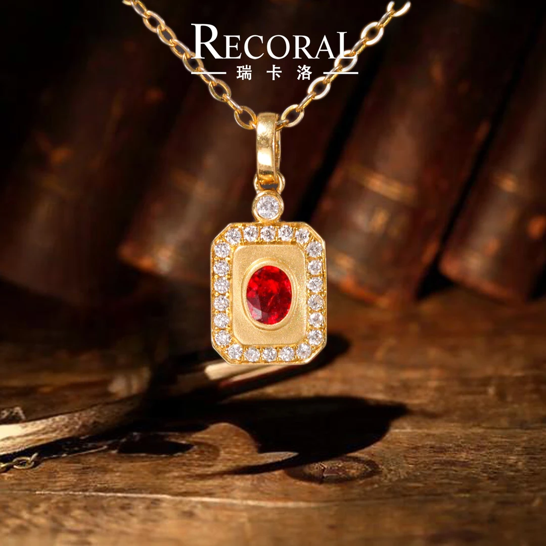 【姣儿珠宝】18K金26分鸽血红宝钻石万能扣（不含链）