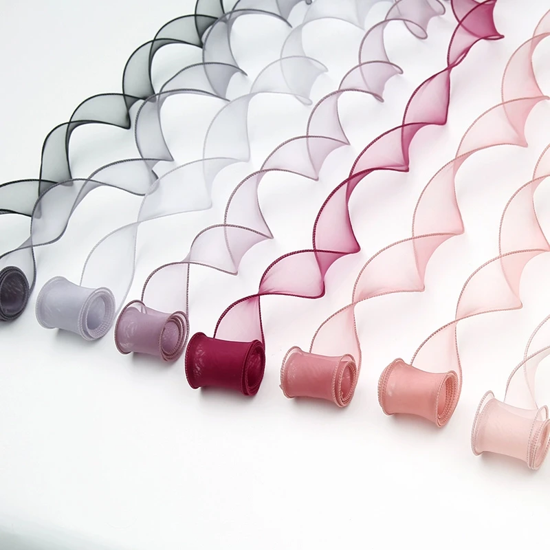 【楦艺】无卷芯素色鱼尾纱丝带（1卷9米多）纱带