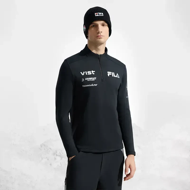 Fila/斐乐男子进口【五方联名半高领长袖】暖绒运动上衣A11M446203F