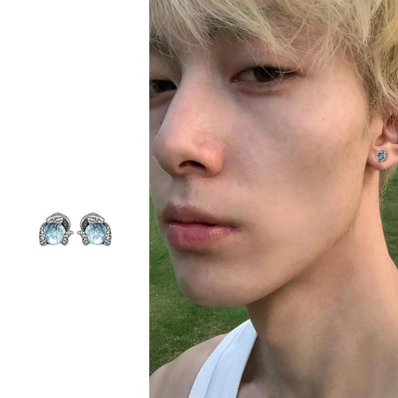 铜合金耳饰 美杜莎耳钉男士小众独特蛇形耳饰高级感设计耳饰