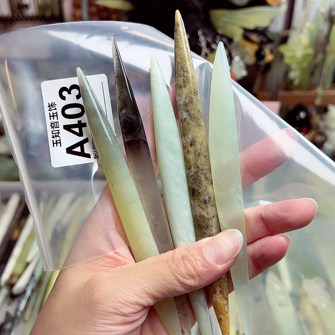 蛇纹石玉发饰合金梅*雪