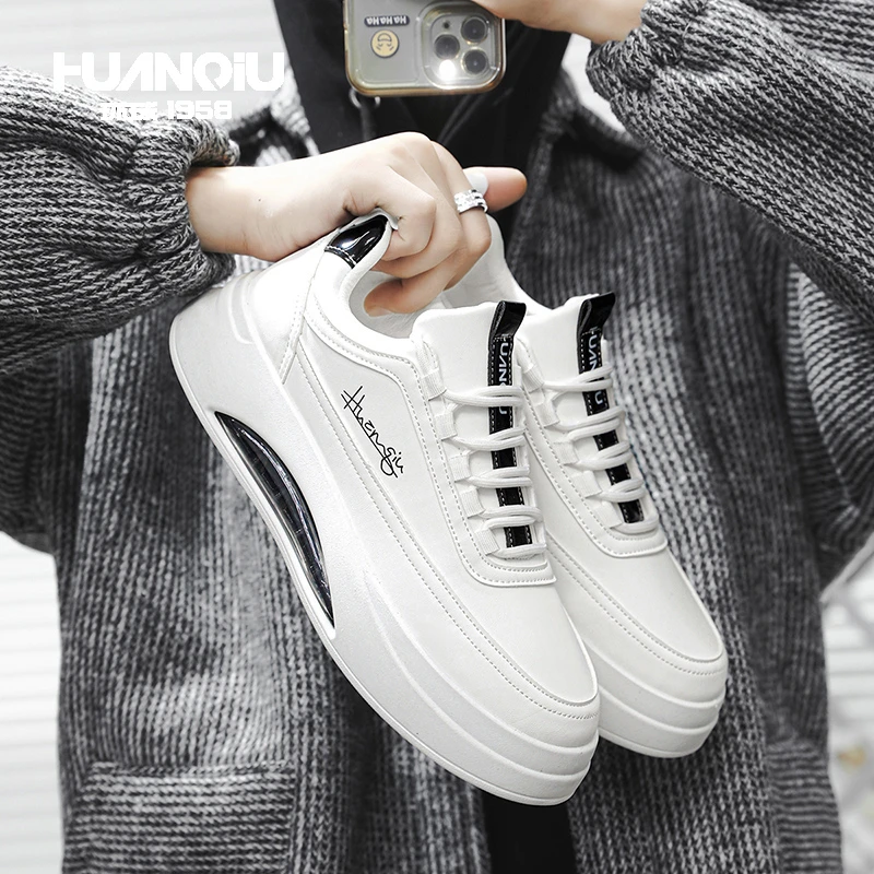 环球男鞋小白鞋秋季2024新款防水皮鞋运动鞋子潮流百搭休闲板鞋男