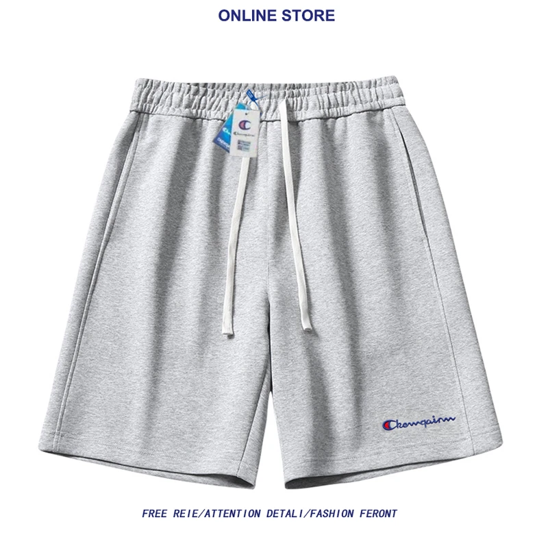 P6夏季刺绣潮流时尚休闲五分裤重工情侣男女同款宽松百搭运动短裤