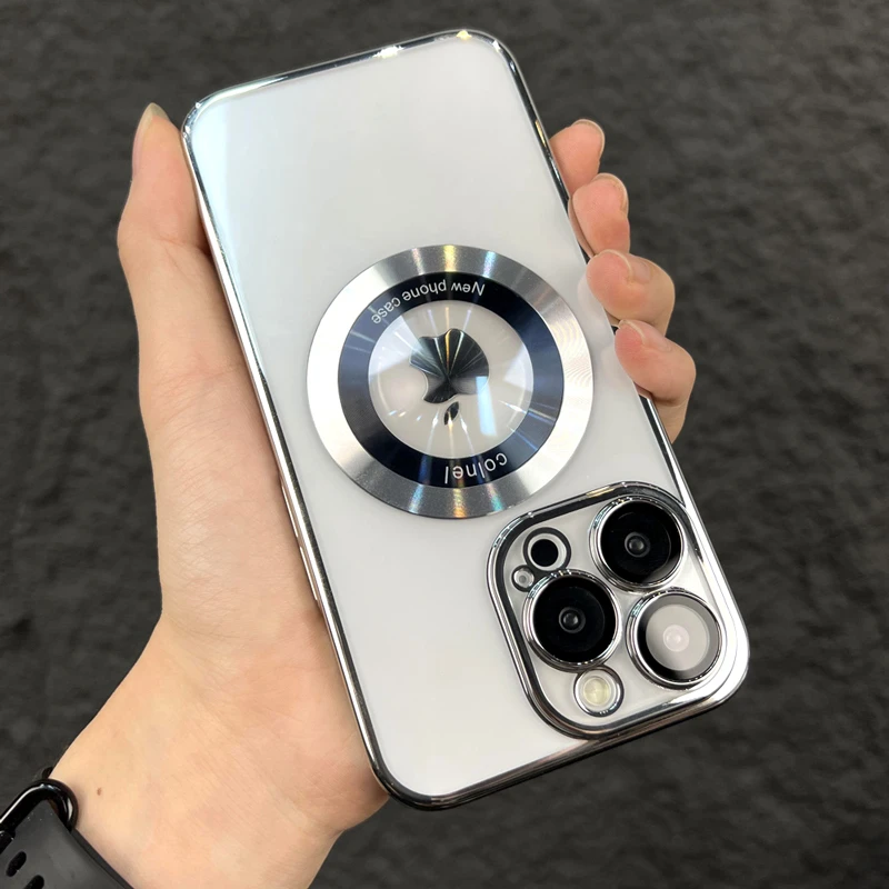 苹果14手机壳透明iPhone13promax超薄自带镜头膜12防摔电镀硬壳