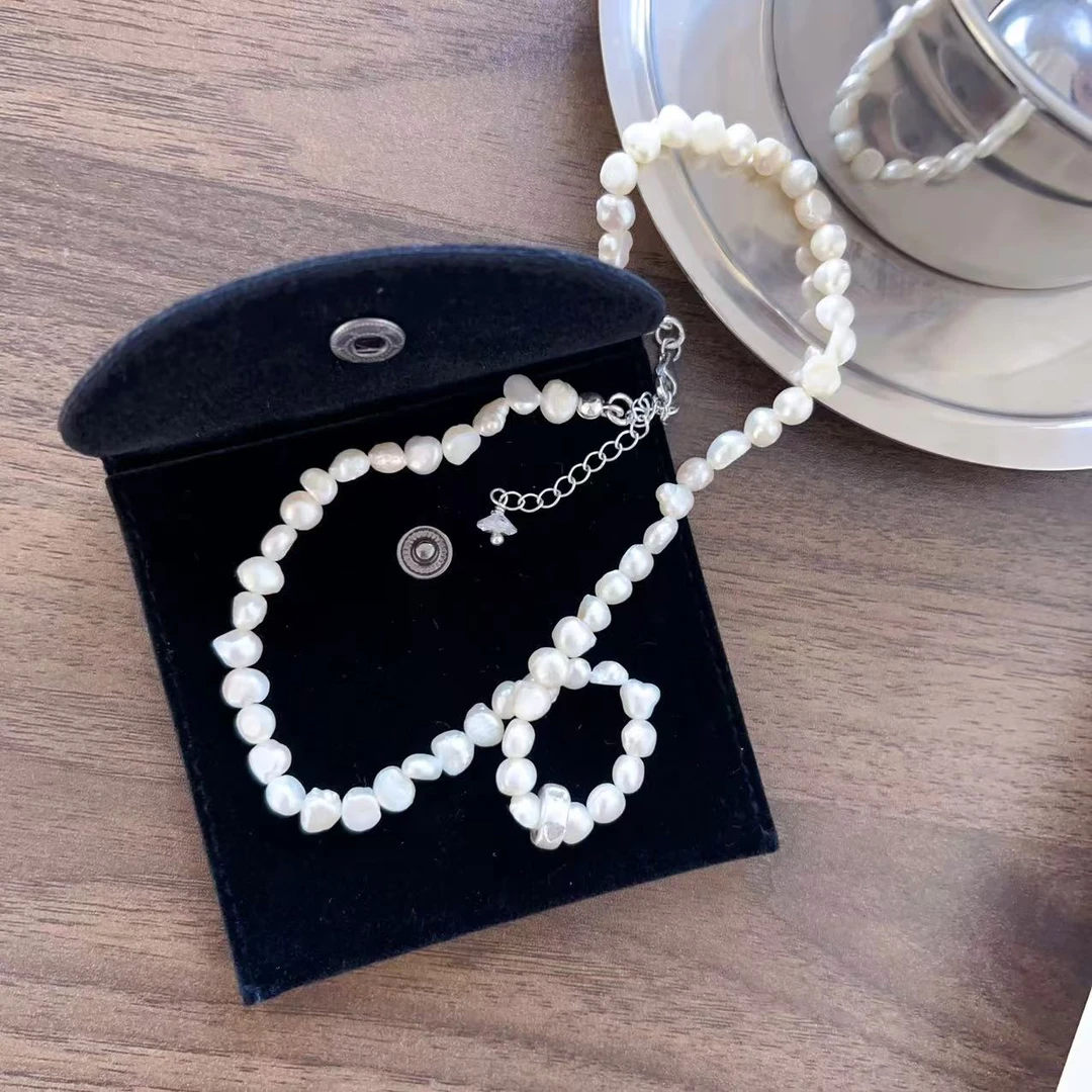 非金属仿珍珠项链 朵儿定制 可调节珍珠项链轻奢复古叠戴项链IC74