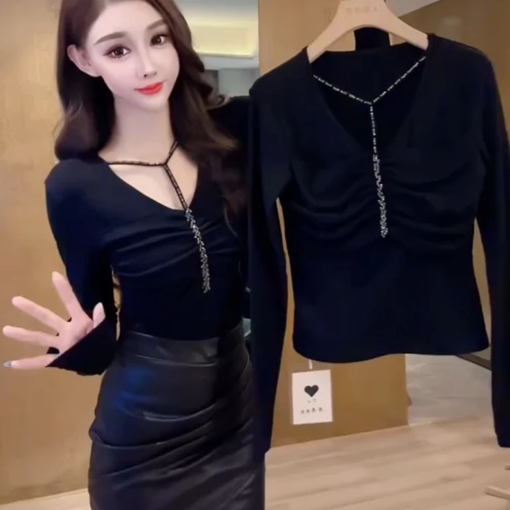 小众设计感打底衫女修身显瘦内搭气质高级感长袖t恤洋气网红百搭