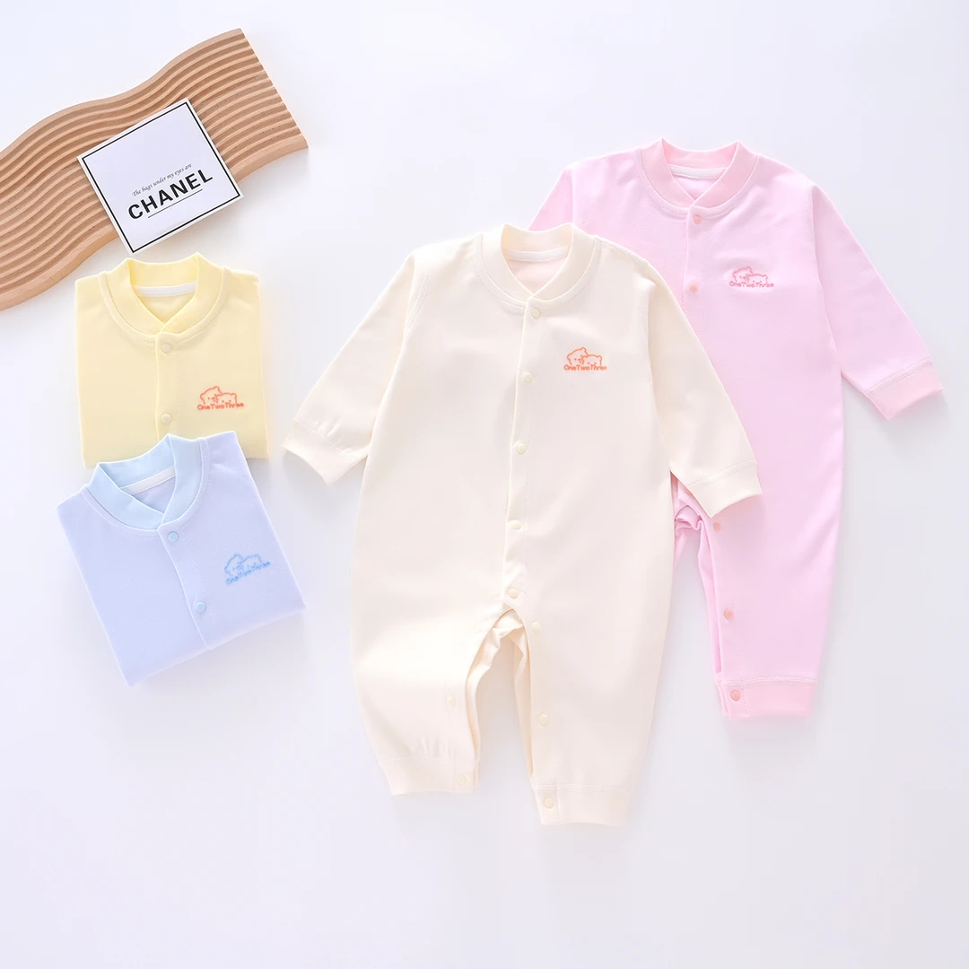（易帛专享）婴儿连体衣春秋纯棉无骨打底衣新生儿无骨长袖宝宝连体
