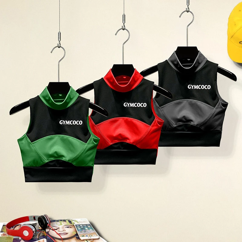 【SD22154】新款留香瑜伽背心撞色运动上衣紧身速干套头健身背心