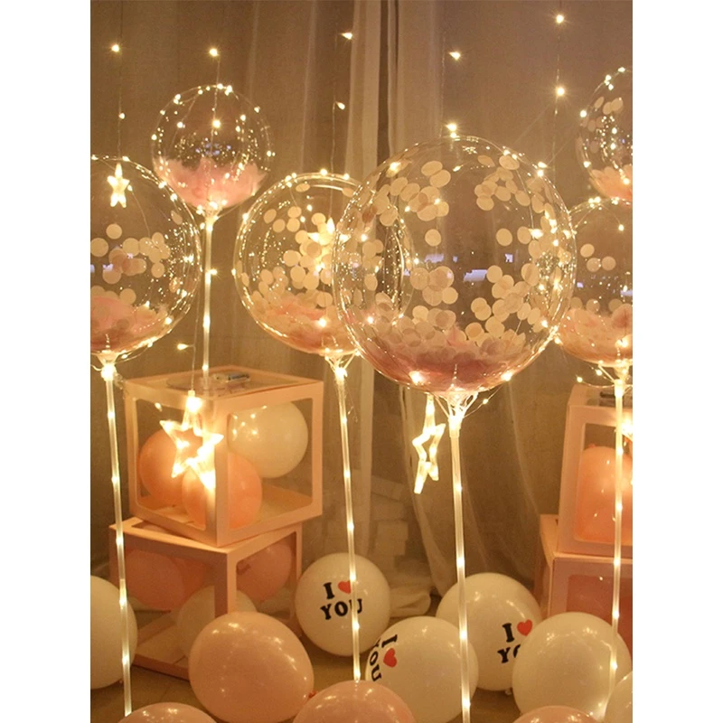 七夕情人节网红浪漫求婚生日发光气球波波球装饰场景布置火爆款