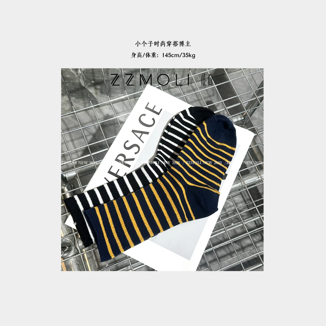 【ZZMOLI】小个子中筒袜潮流百搭条纹时尚女袜 ZBS7160