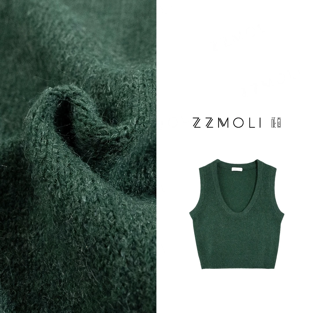 ZzMoLi征真 绵羊毛经典叠搭大方背心马甲女款针织马夹ZBY77258