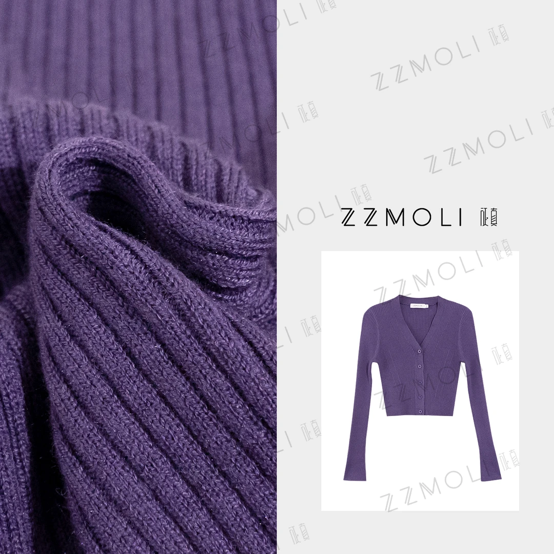 ZZMOLI绵羊毛亲肤舒适针织开衫女款服装时尚长袖上衣ZBY78079