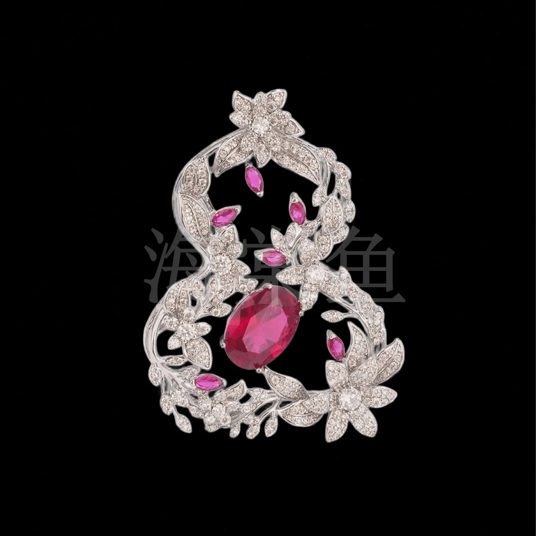铜合金合成锆石胸针 时尚气质百搭葫芦胸针5066
