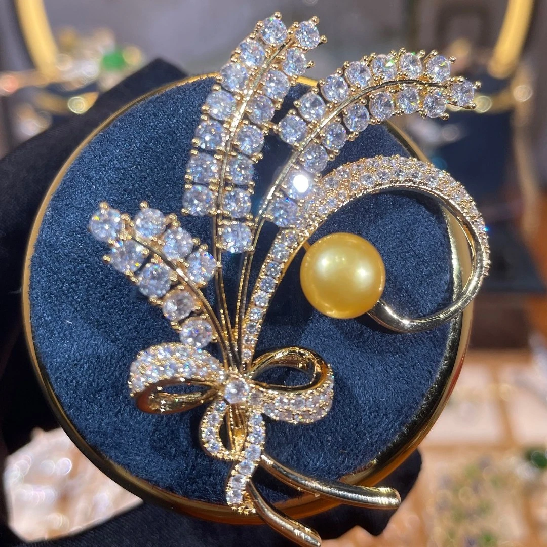 铜合金合成锆石胸针 GD025【宫廷系列】麦穗胸针