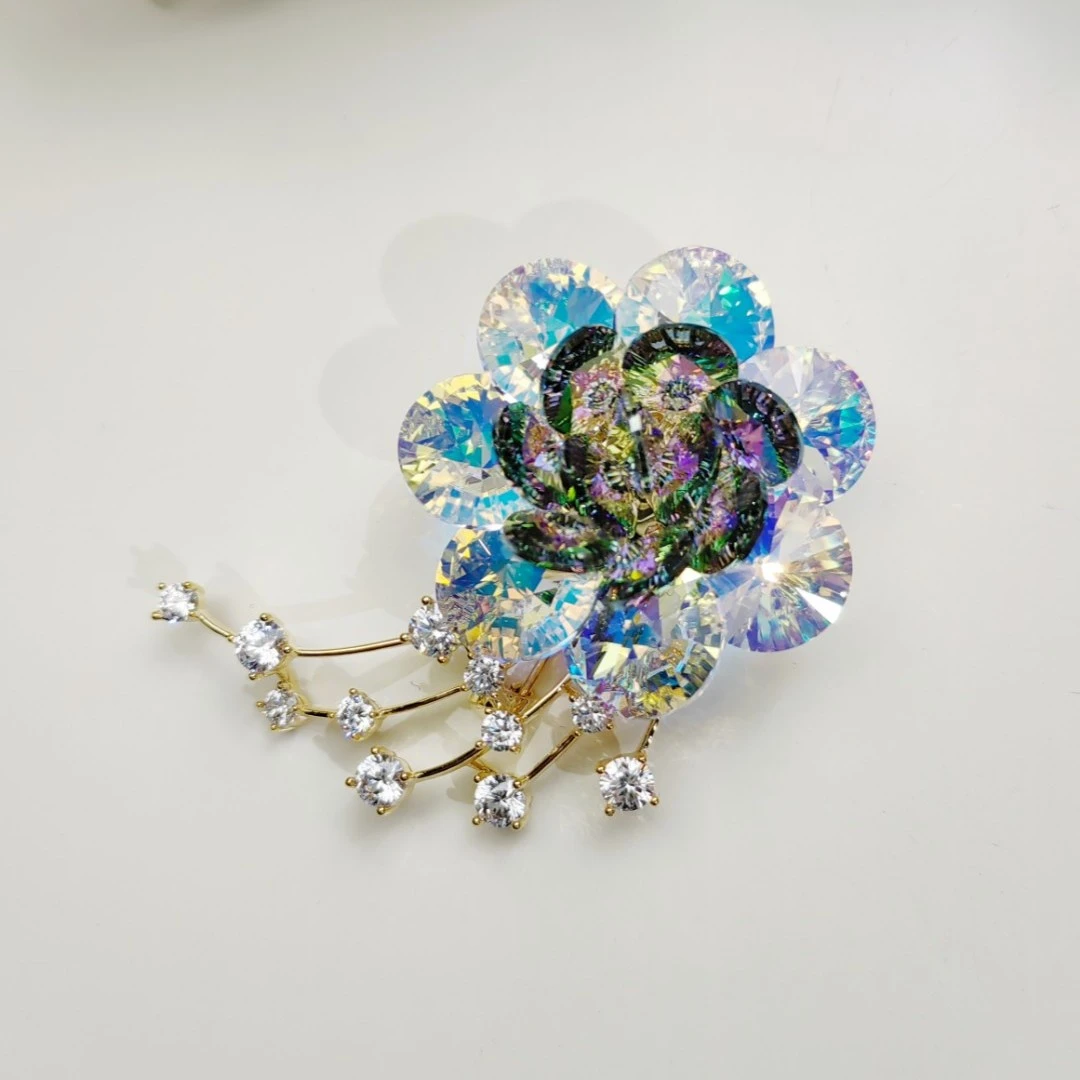 铜合金仿水晶胸针 GD612【施华洛】洛神赋《炫紫》胸针