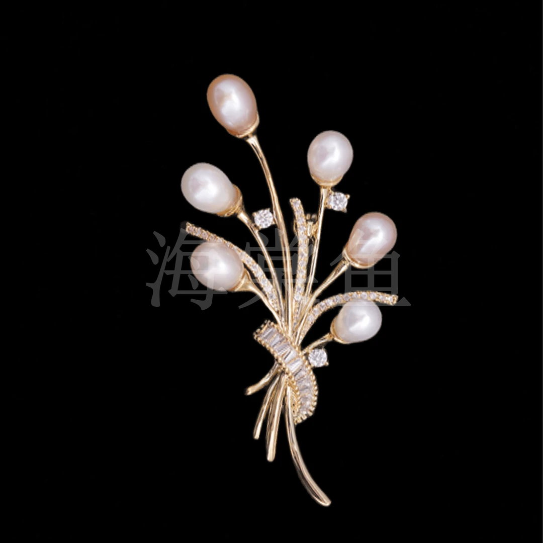 铜合金合成锆石胸针 HY1066情人气球胸针