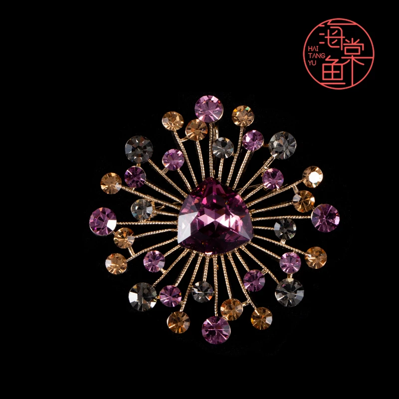 锌合金仿水晶胸针 FL382繁星点点胸针