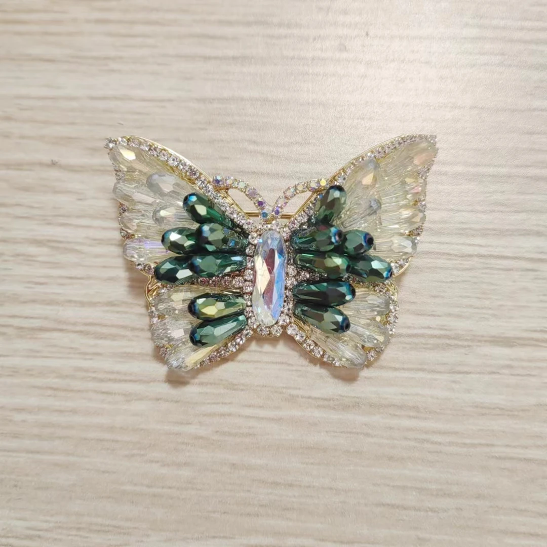 铜合金胸针 FL1105手工系列飞扬绿蝴蝶胸针