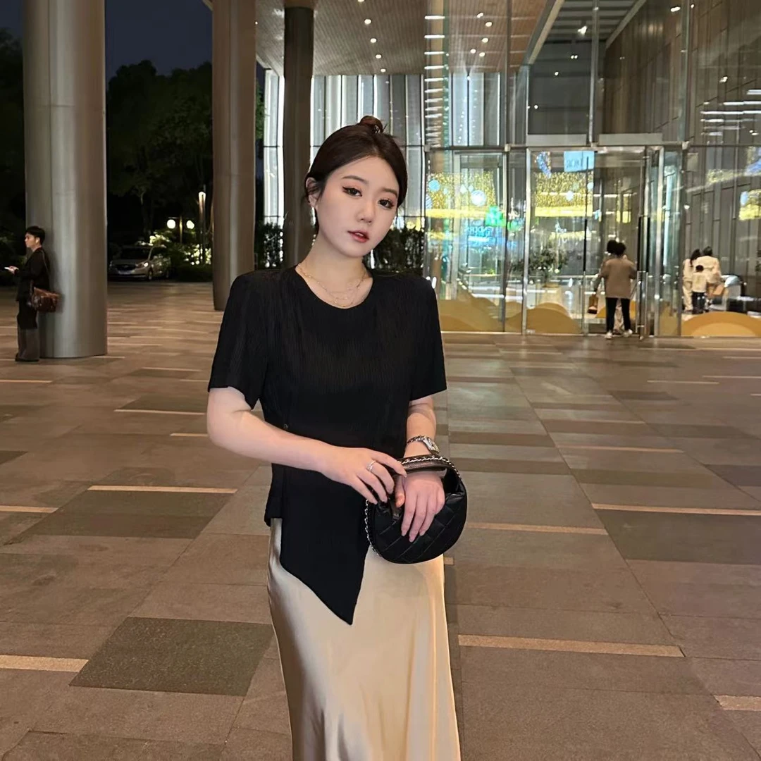 【琪琪推荐】大码女装时尚高级感时髦立体肌理感T恤T11435QTQ