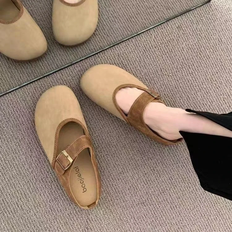 勃肯鞋拖鞋女春夏季外穿2025新款半托女鞋厚底包头半拖鞋法式凉拖