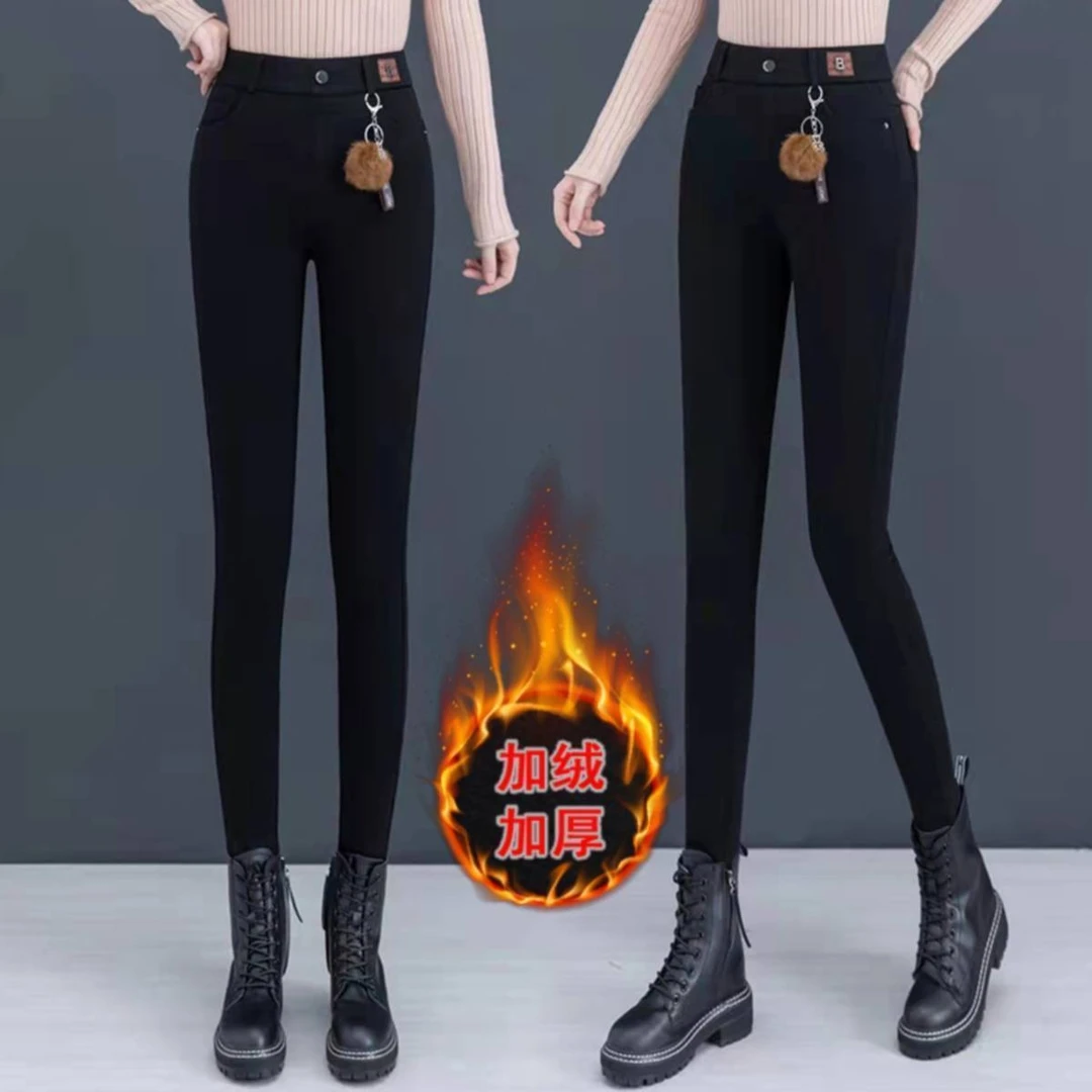 【RX】2025春季款小脚裤松紧高腰弹力显瘦外穿百搭小黑裤