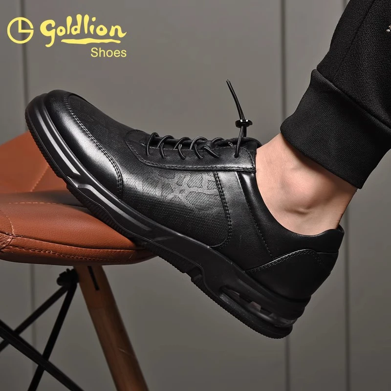 金利来男鞋春秋新款商务休闲皮鞋舒适百搭鞋轻便时尚气垫真皮男鞋