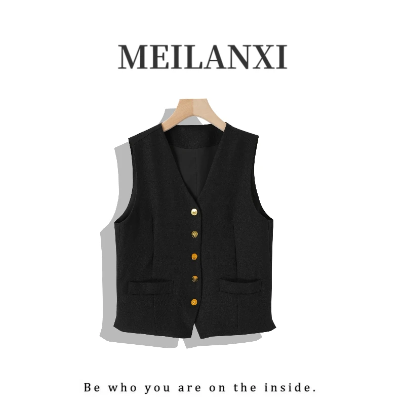 【MEILANXI】春季时尚百搭小马甲显瘦高级感小背心外套