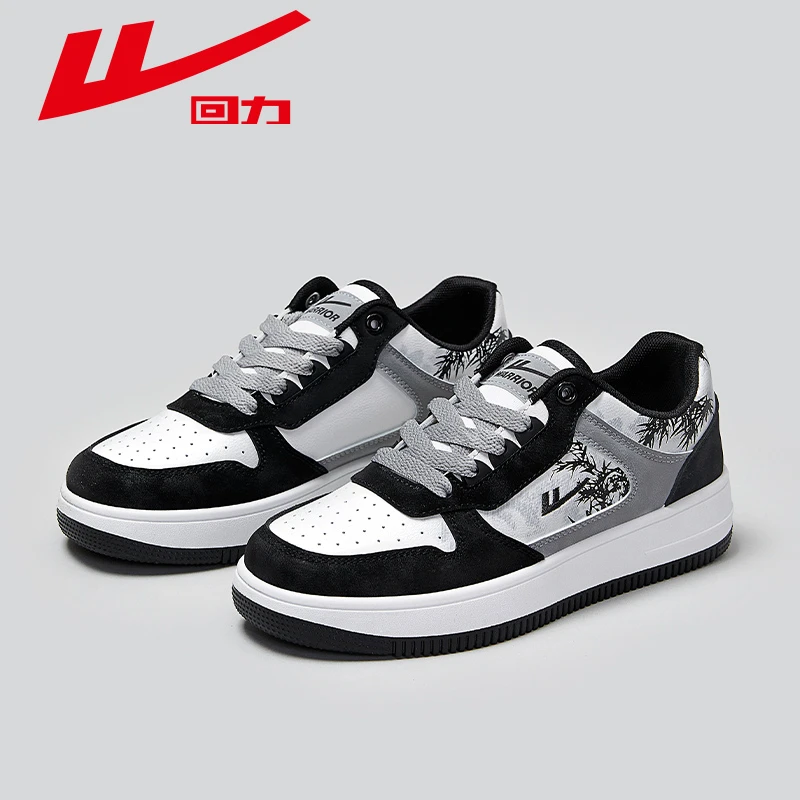 回力女鞋水墨画板鞋2024夏季新款黑色休闲百搭小白鞋子运动鞋女款