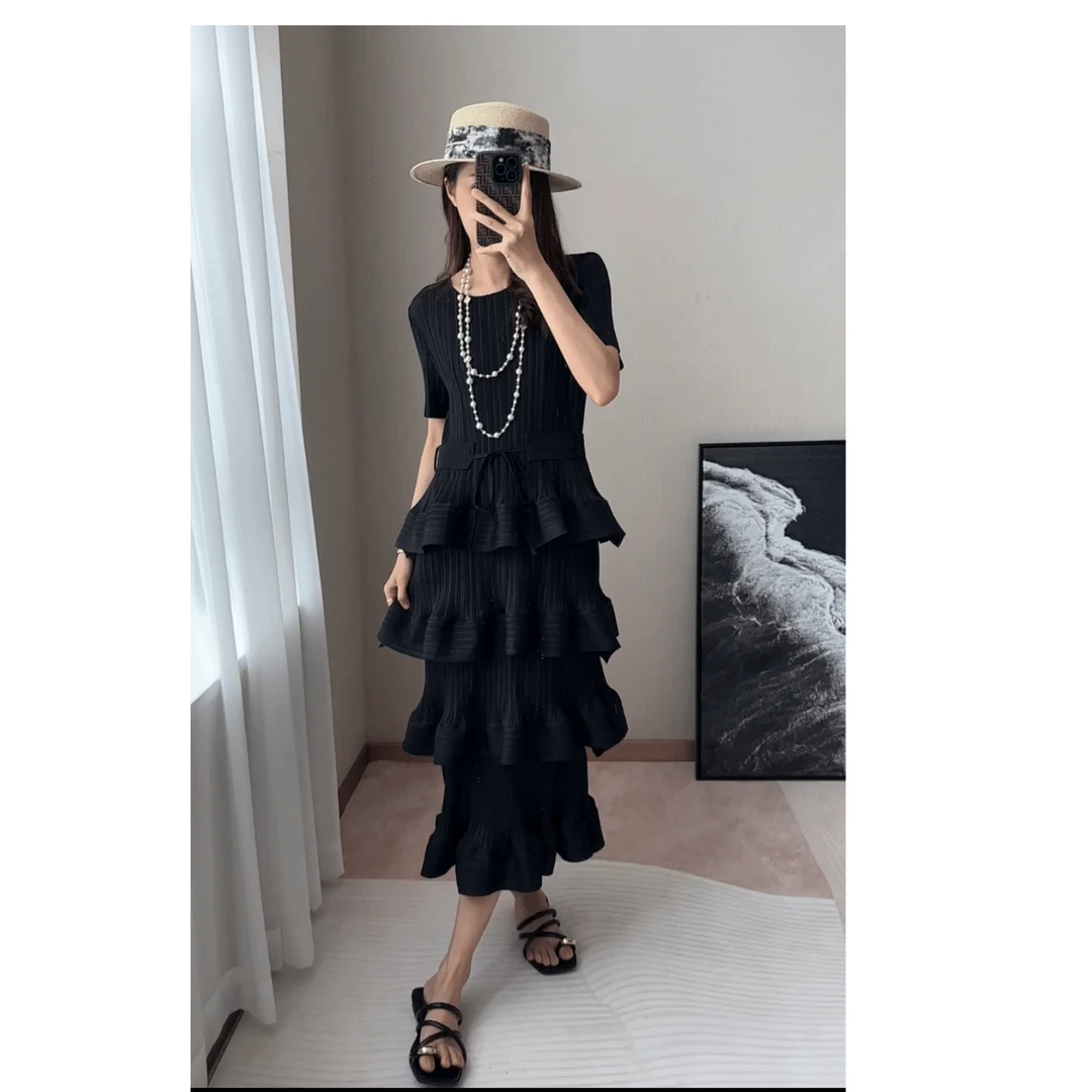 【蛋糕裙】2024新款四层蛋糕连衣裙夏季显瘦修身名媛气质百搭裙