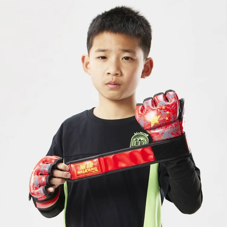 拳击手套半指手套儿童MMA拳套成人拳击搏击散打格斗打沙袋拳套