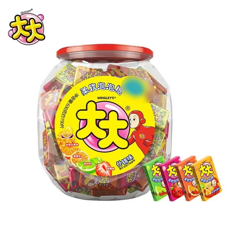 大大泡泡糖罐装口味什锦散装儿童糖果泡泡糖怀旧零食约150片