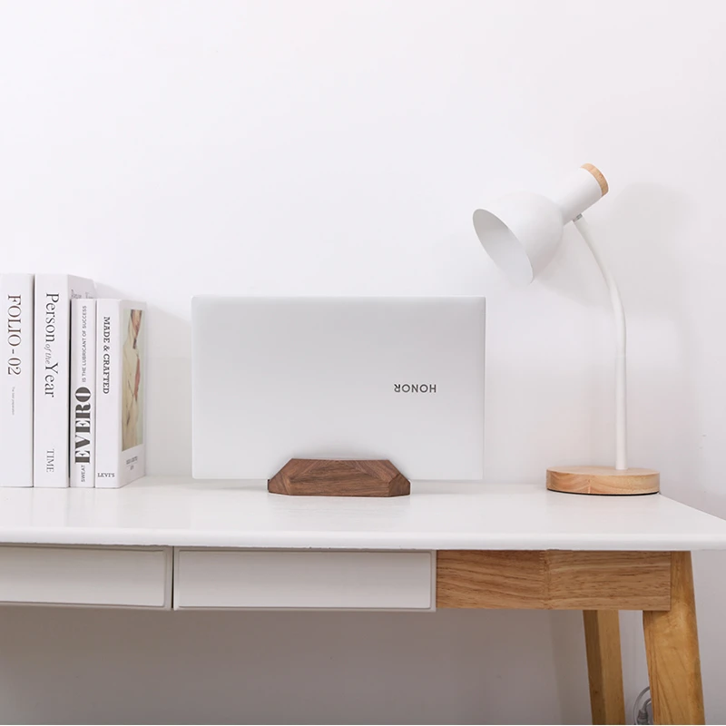 笔记本立式收纳架电脑竖立放置支架外接屏平板桌面底座实木质架子