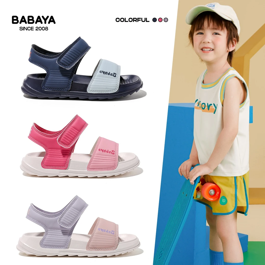芭芭鸭女童凉鞋女孩清凉沙滩鞋2025夏季新款中大童韩版时装凉鞋子