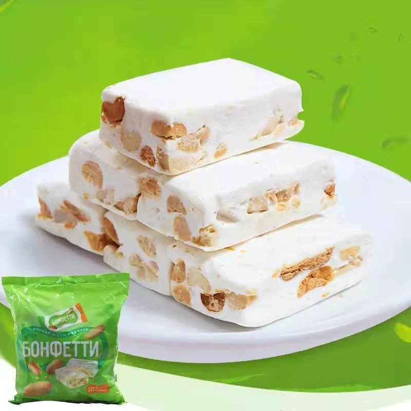 俄罗斯进口花生夹心糖牛轧糖500克包邮