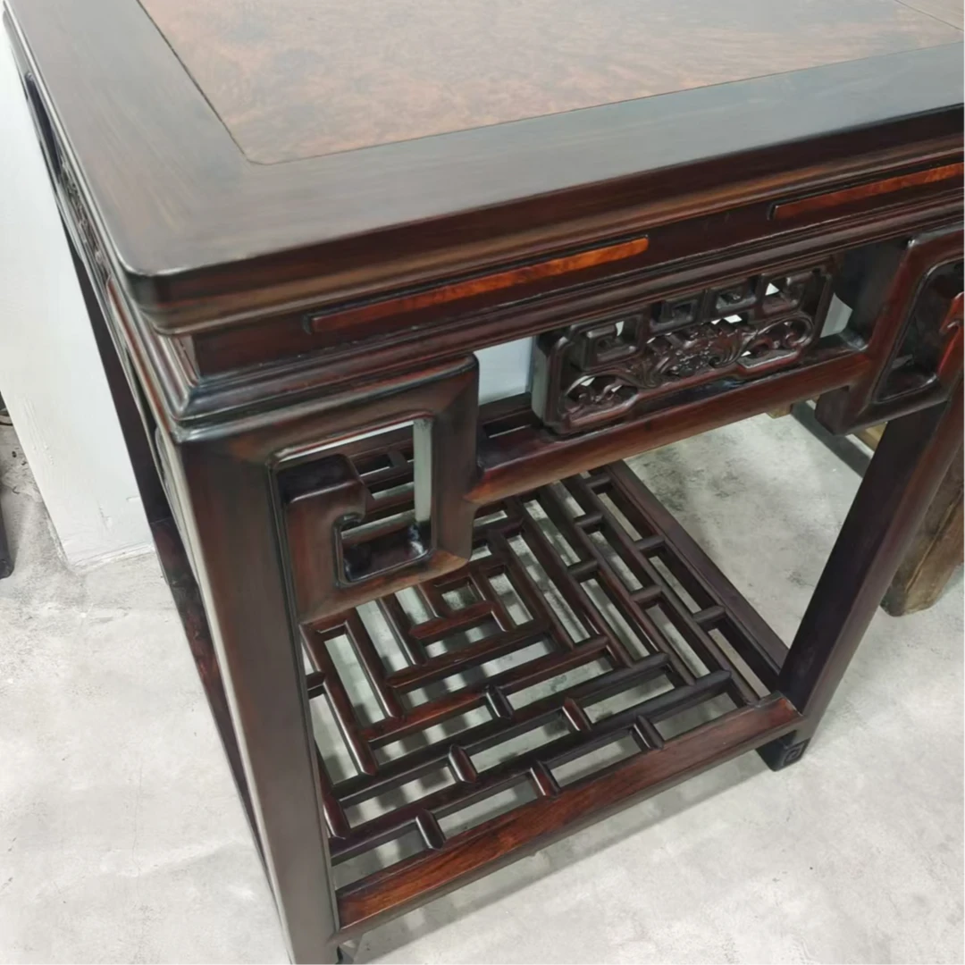 红木框架四方棋桌