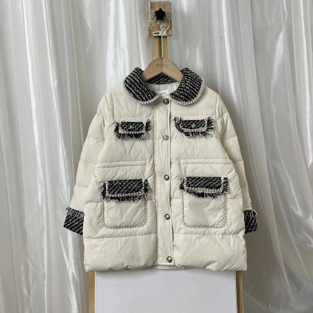 027丁杏色羽绒服1490