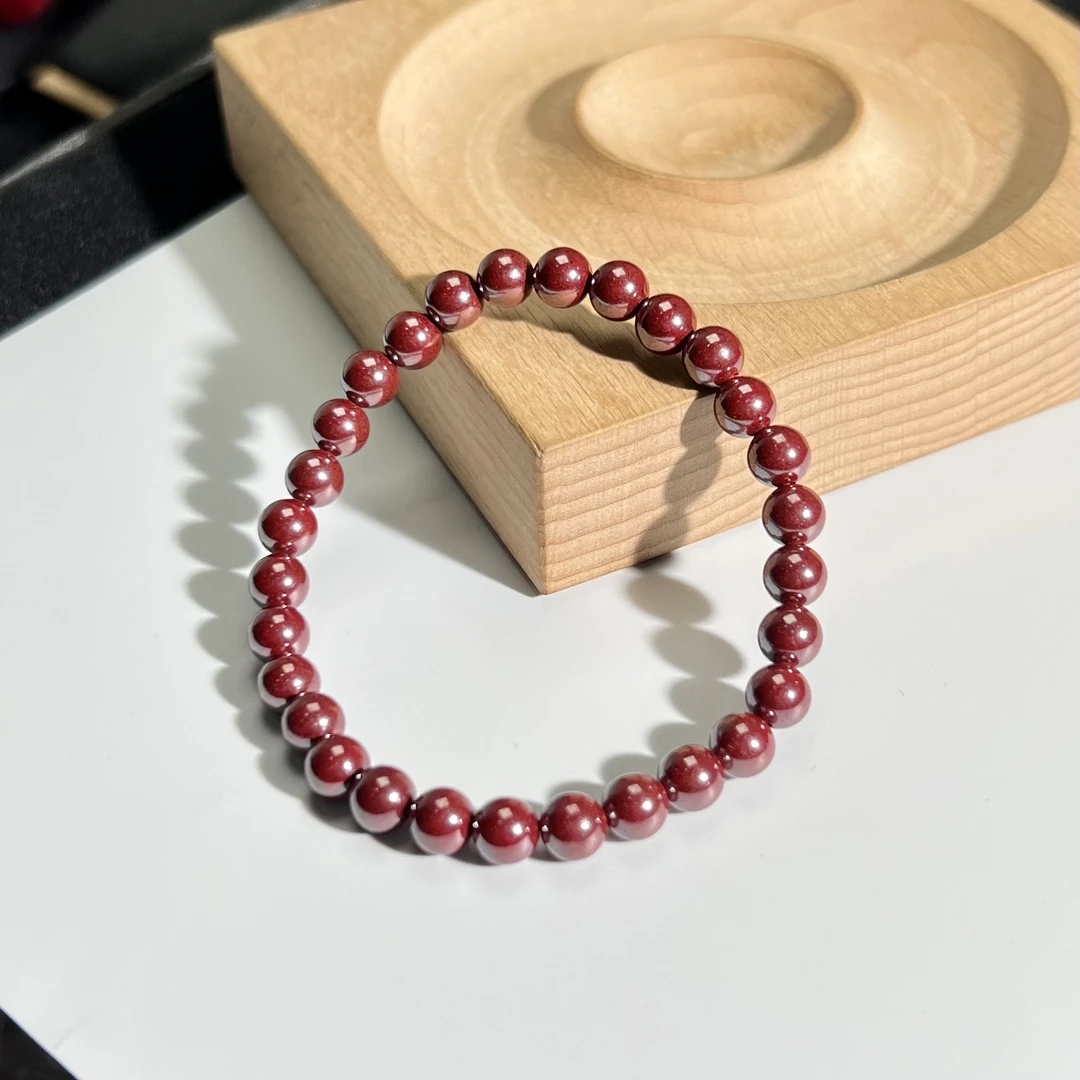 天然辰砂高含量朱砂手串6mm KT24101903
