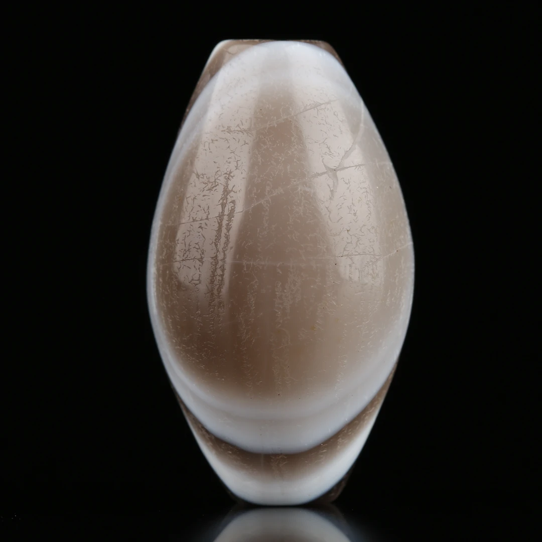 朴玉珠坊 天然冰透二眼西亚橄榄珠 缠丝玛瑙颈饰吊坠手工珠原创