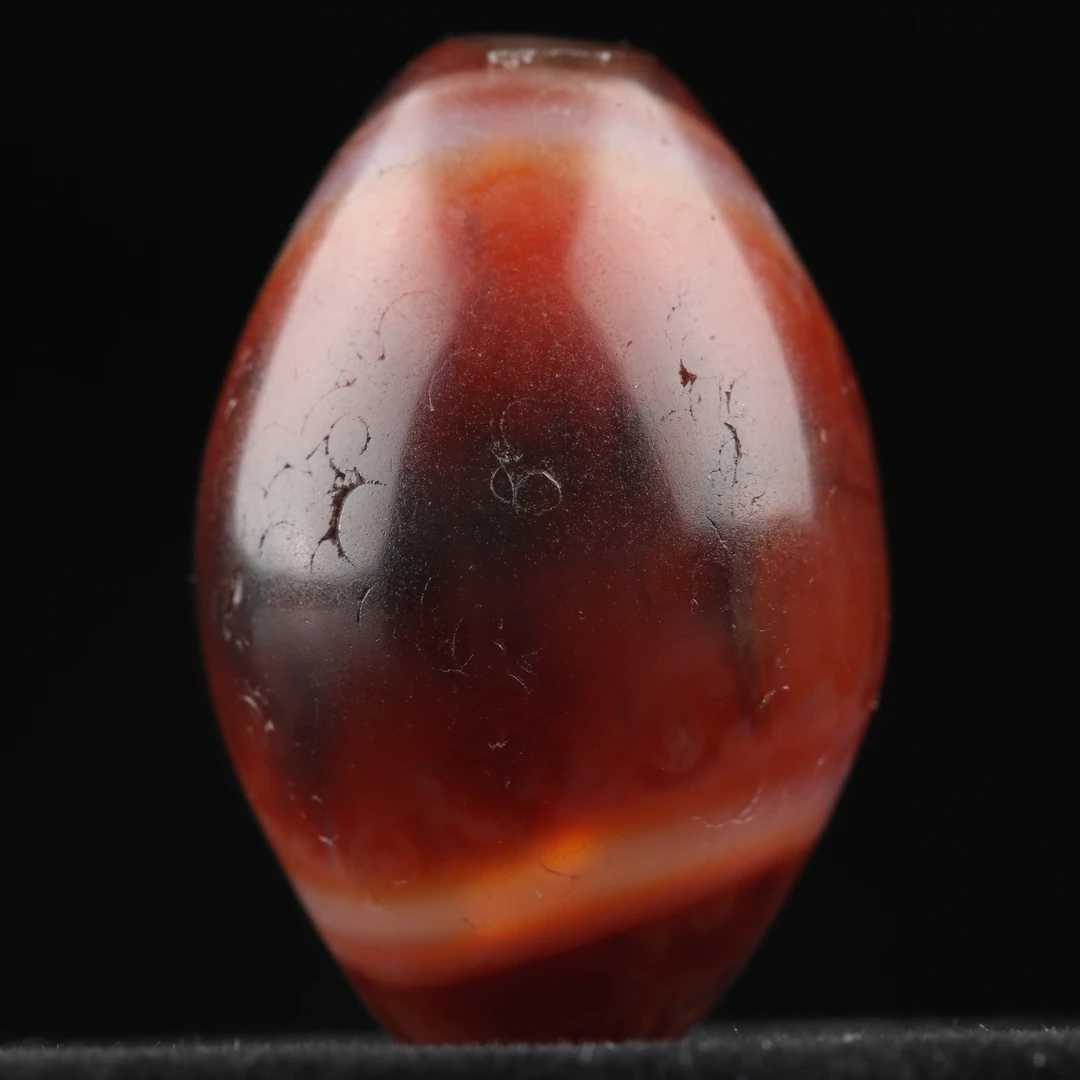 朴玉珠坊 冰透酒红色大眼橄榄珠 缠丝玛瑙颈饰吊坠手工珠原创设计