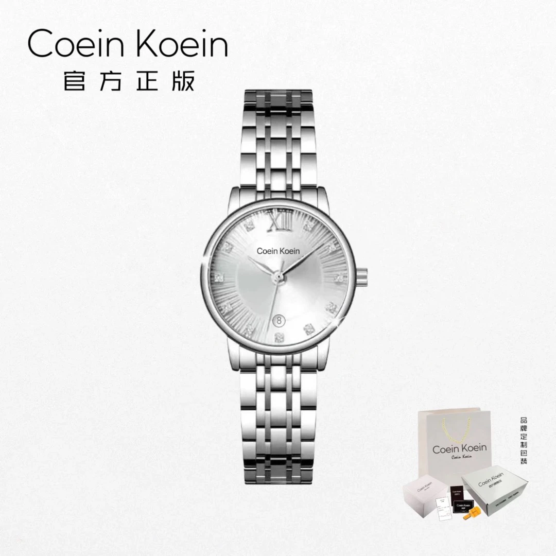 Coein Koein【官方正版】CK1488太阳之光简约百搭日历手表女士腕表