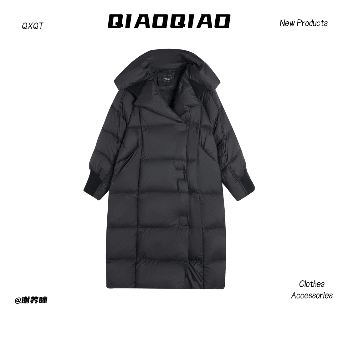 qxqt 「热度深拥」荞荞秋冬设计感90白鸭绒加厚羽绒服QQ369
