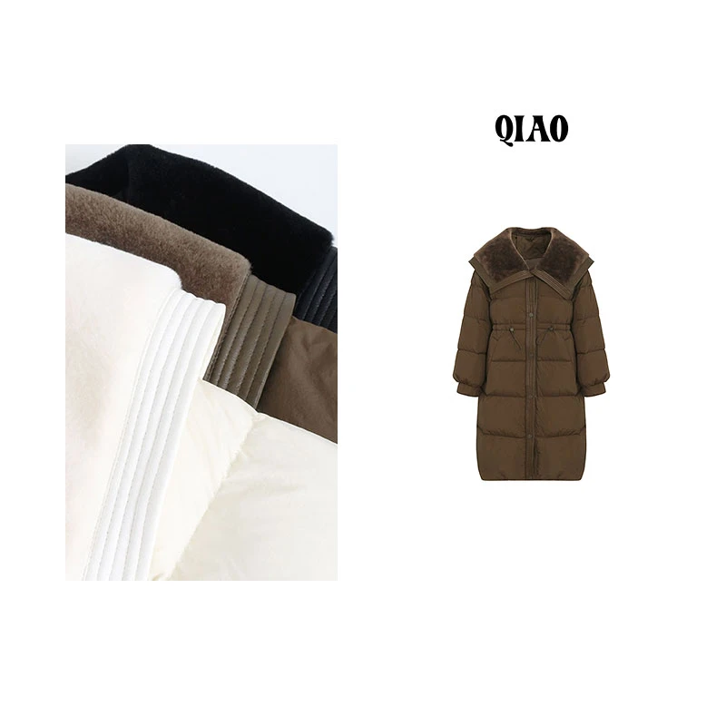 QXQT「雪顶泡芙」【店主自制】荞荞秋冬新款长款收腰加厚羽绒服