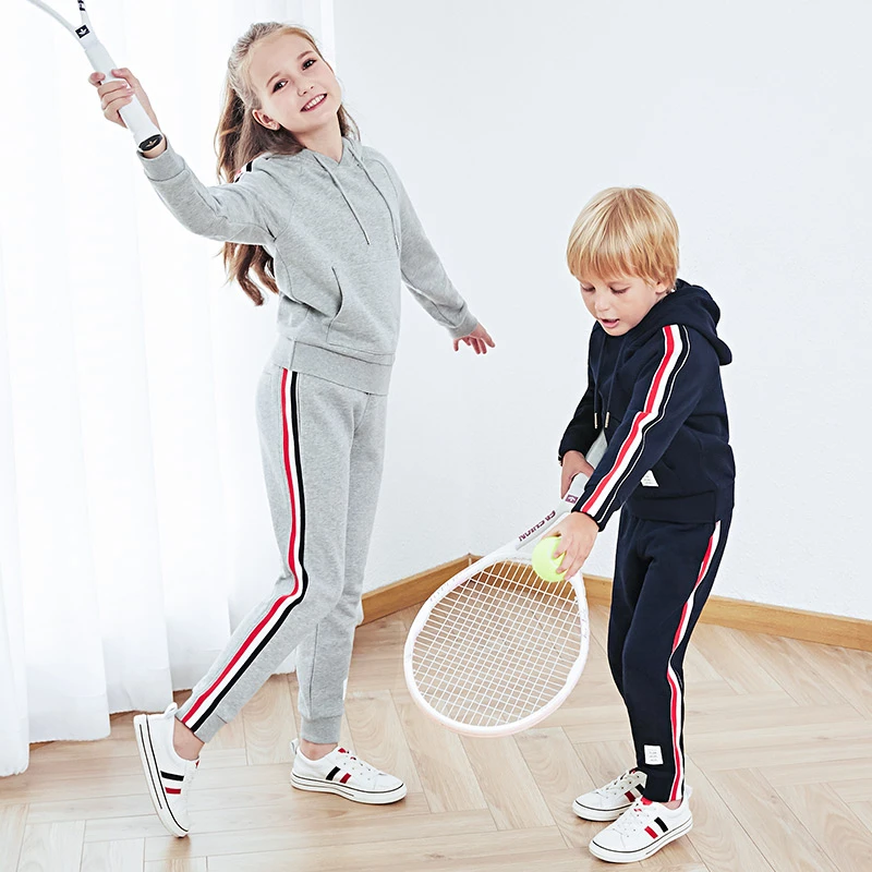 童装双边织带连帽套头卫衣 B0185T