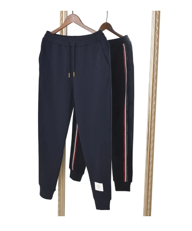 (清)男女同款后面织带休闲长裤 A0094