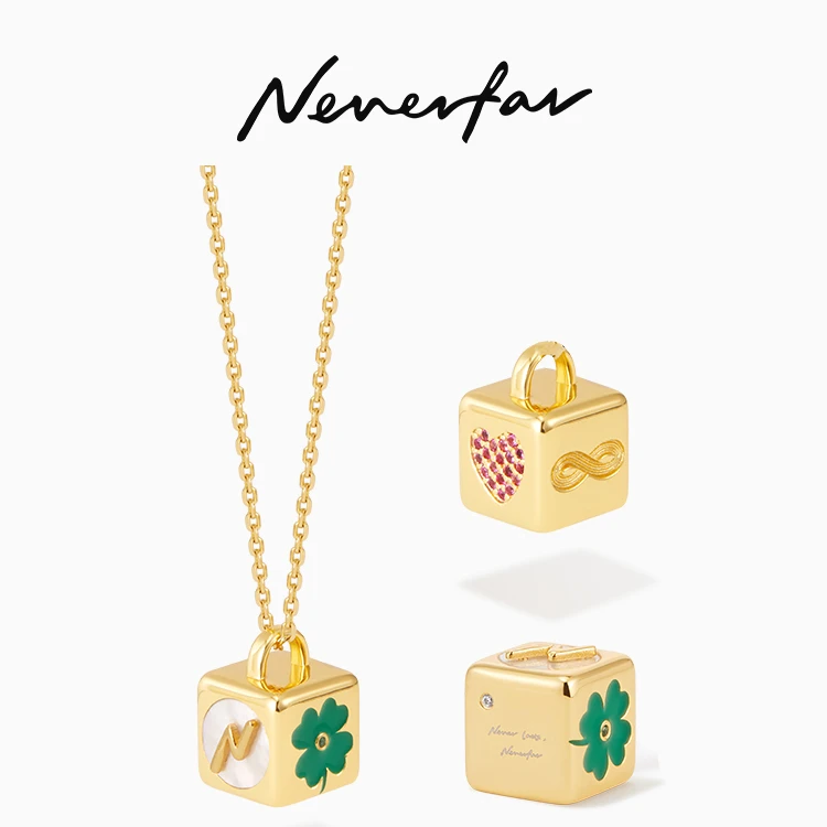 neverfar 铜合金吊坠 转运魔方项链 送礼首选时尚百搭