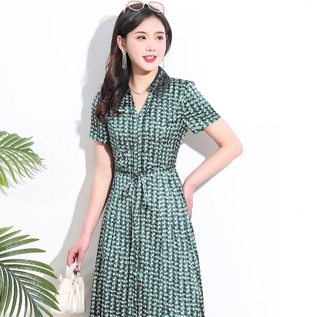 1025【猪猪--孤品断码】气质时尚女装连衣裙收腰夏季洋气优雅名媛