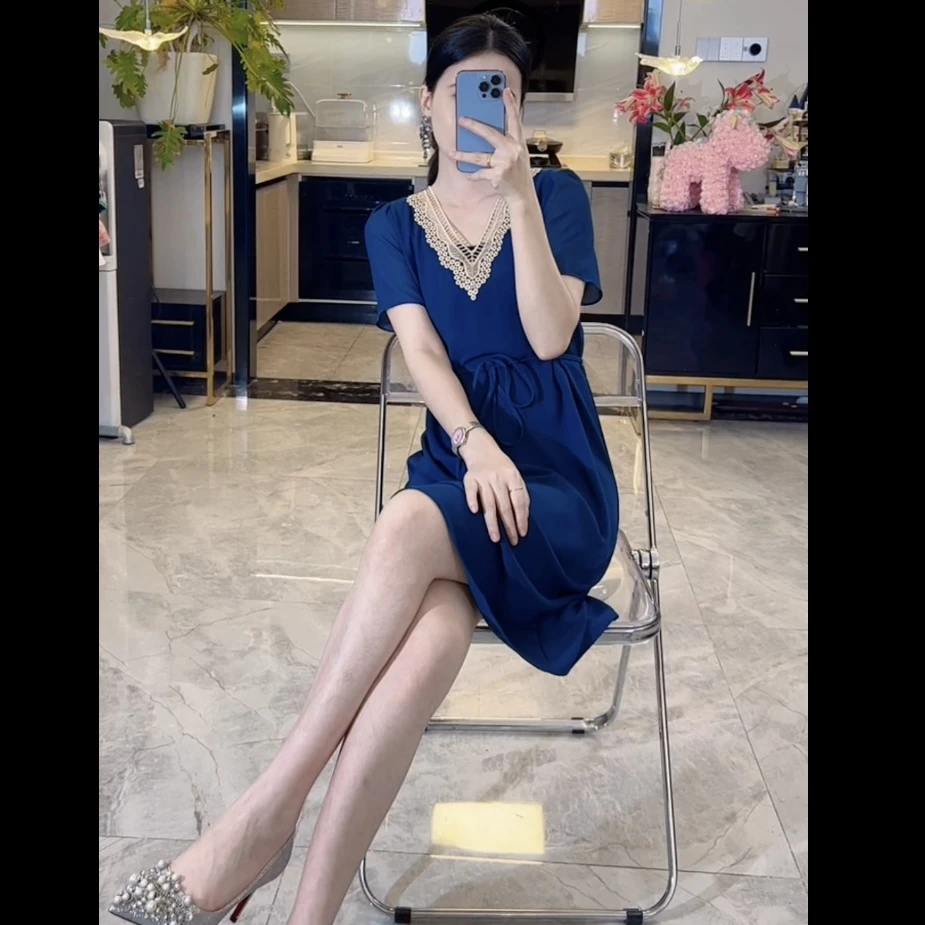 1008【名衣汇--孤品断码】气质女装连衣裙法式时尚拼接减龄设计感